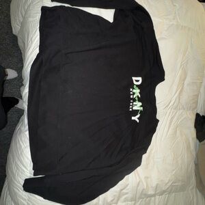 DKNY Black Sweatshirt with Green Logo